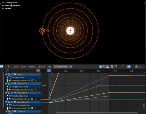 Setting of the solar/lunar eclipses in Blender